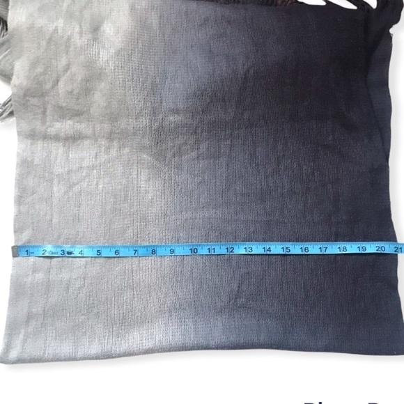 Wide Soft Navy & Grey Ombré Fringe Scarf - Picture 3 of 8